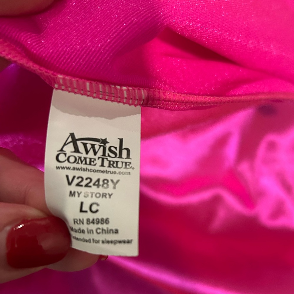 A Wish Come True Girl’s Dance Recital 2 Pc Costume Pink Black Sequins with Bonus - Picture 2 of 16